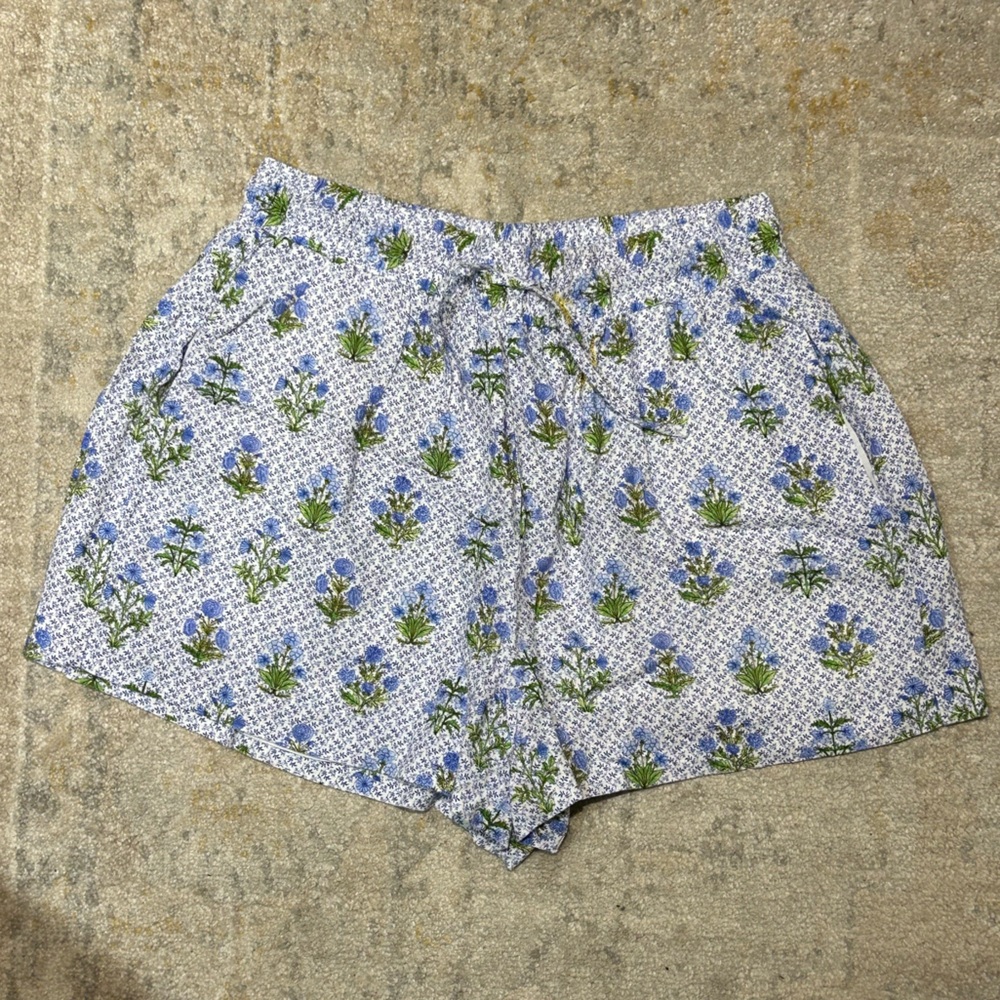 hill house blockprint linen shorts